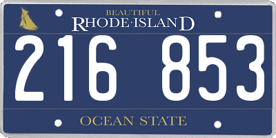 RI license plate 216853