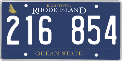 RI license plate 216854