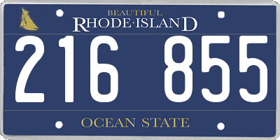 RI license plate 216855