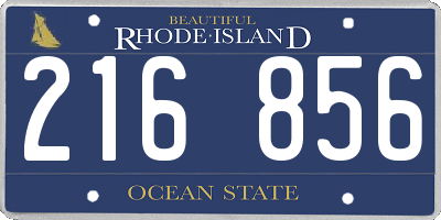 RI license plate 216856