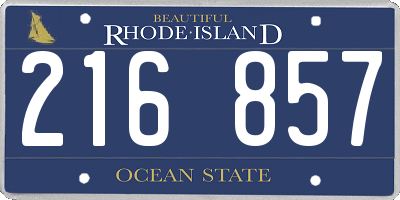 RI license plate 216857