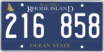 RI license plate 216858