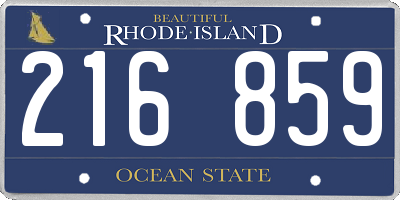 RI license plate 216859