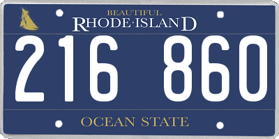 RI license plate 216860