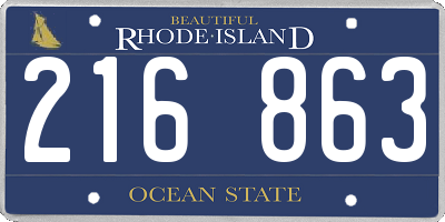 RI license plate 216863