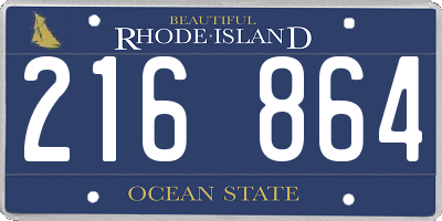 RI license plate 216864
