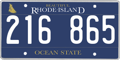 RI license plate 216865