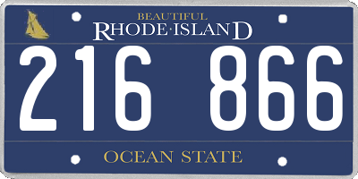 RI license plate 216866