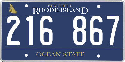 RI license plate 216867