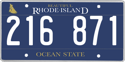 RI license plate 216871