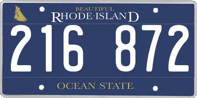 RI license plate 216872