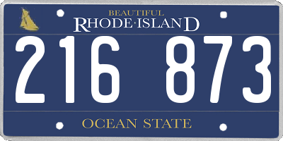 RI license plate 216873