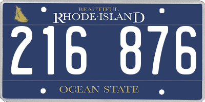RI license plate 216876