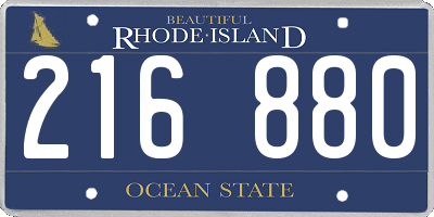 RI license plate 216880