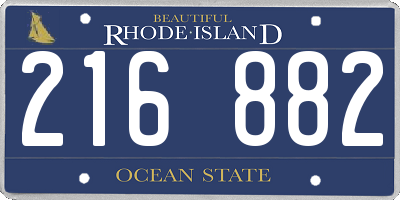 RI license plate 216882