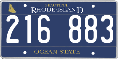 RI license plate 216883
