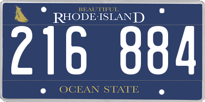 RI license plate 216884