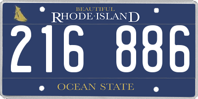 RI license plate 216886