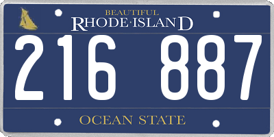 RI license plate 216887