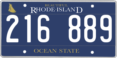 RI license plate 216889