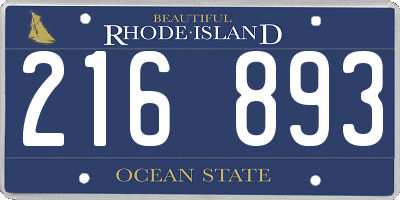 RI license plate 216893