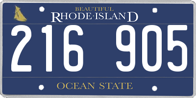 RI license plate 216905