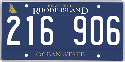RI license plate 216906