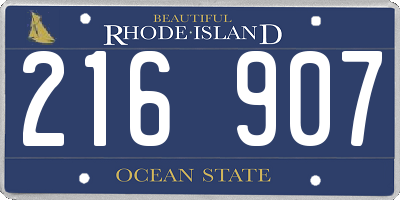 RI license plate 216907