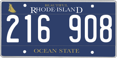 RI license plate 216908
