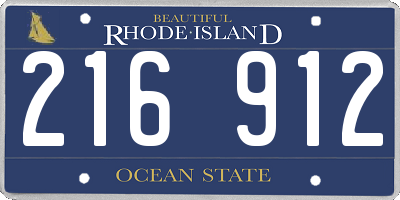 RI license plate 216912