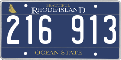 RI license plate 216913
