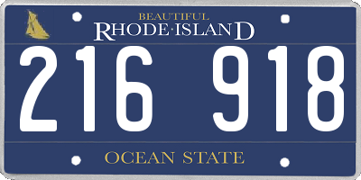 RI license plate 216918