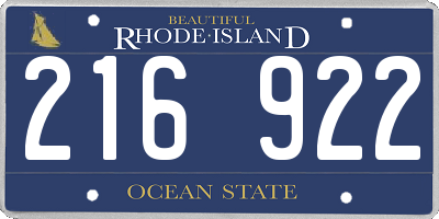 RI license plate 216922