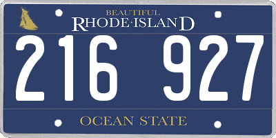 RI license plate 216927