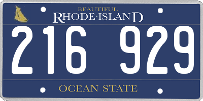 RI license plate 216929