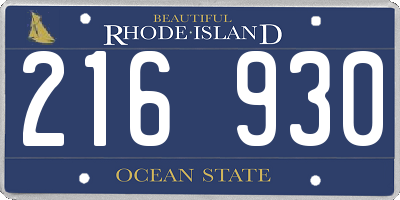 RI license plate 216930