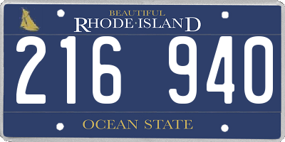RI license plate 216940
