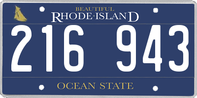 RI license plate 216943