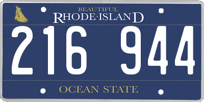 RI license plate 216944