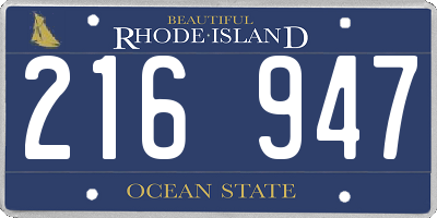 RI license plate 216947
