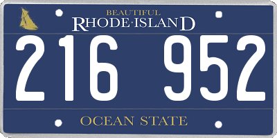 RI license plate 216952