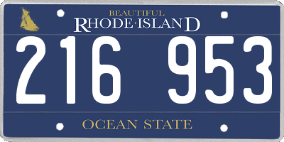 RI license plate 216953