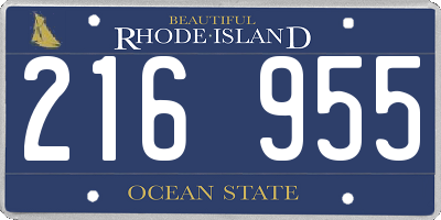 RI license plate 216955