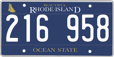 RI license plate 216958