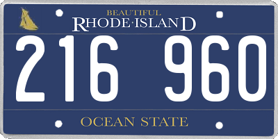 RI license plate 216960