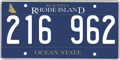 RI license plate 216962