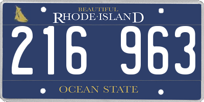 RI license plate 216963