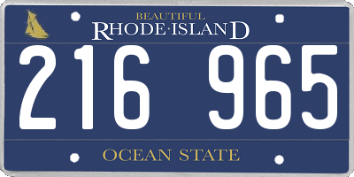 RI license plate 216965