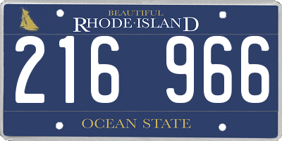RI license plate 216966