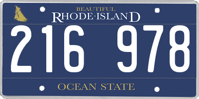 RI license plate 216978